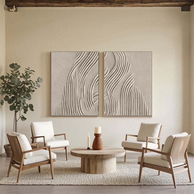 3D Textured Flowing Line Wall Art Set of 2