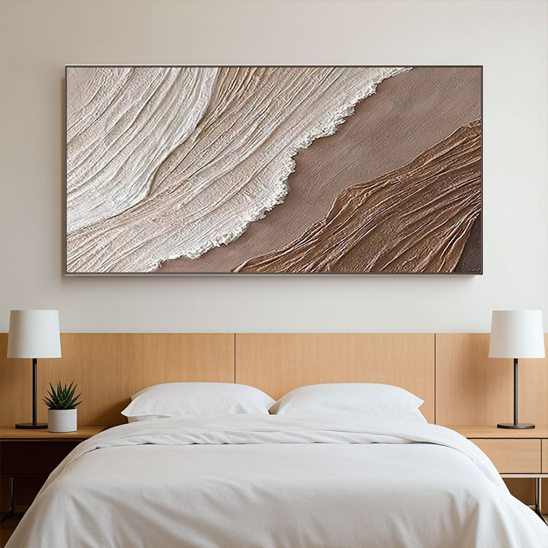 Textured Wave Wall Art – Neutral Tone Coastal Decor