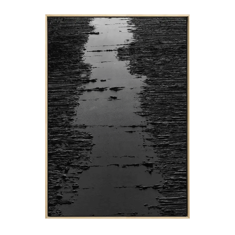 Sculptural Ink Wash Abstract Wall Art