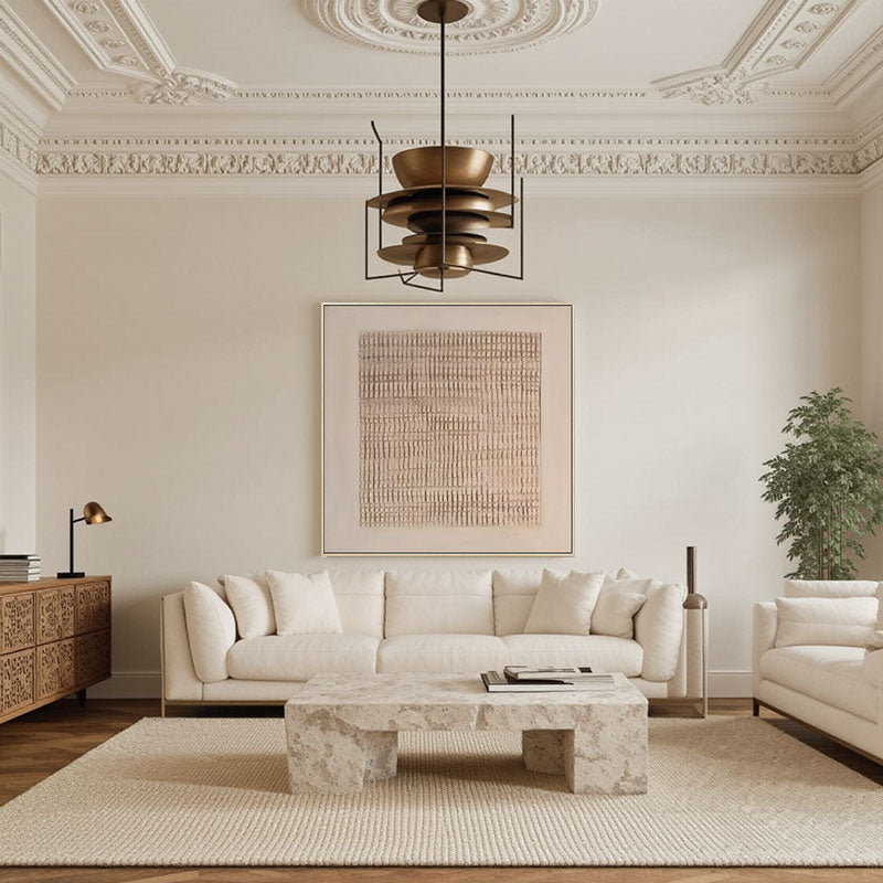 Basket Weave Texture Neutral Abstract Wall Art