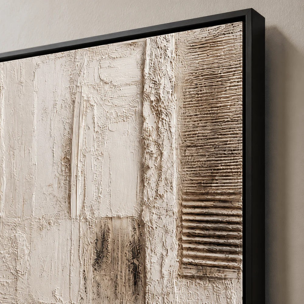Sculptural Ivory Block Panel Wall Art