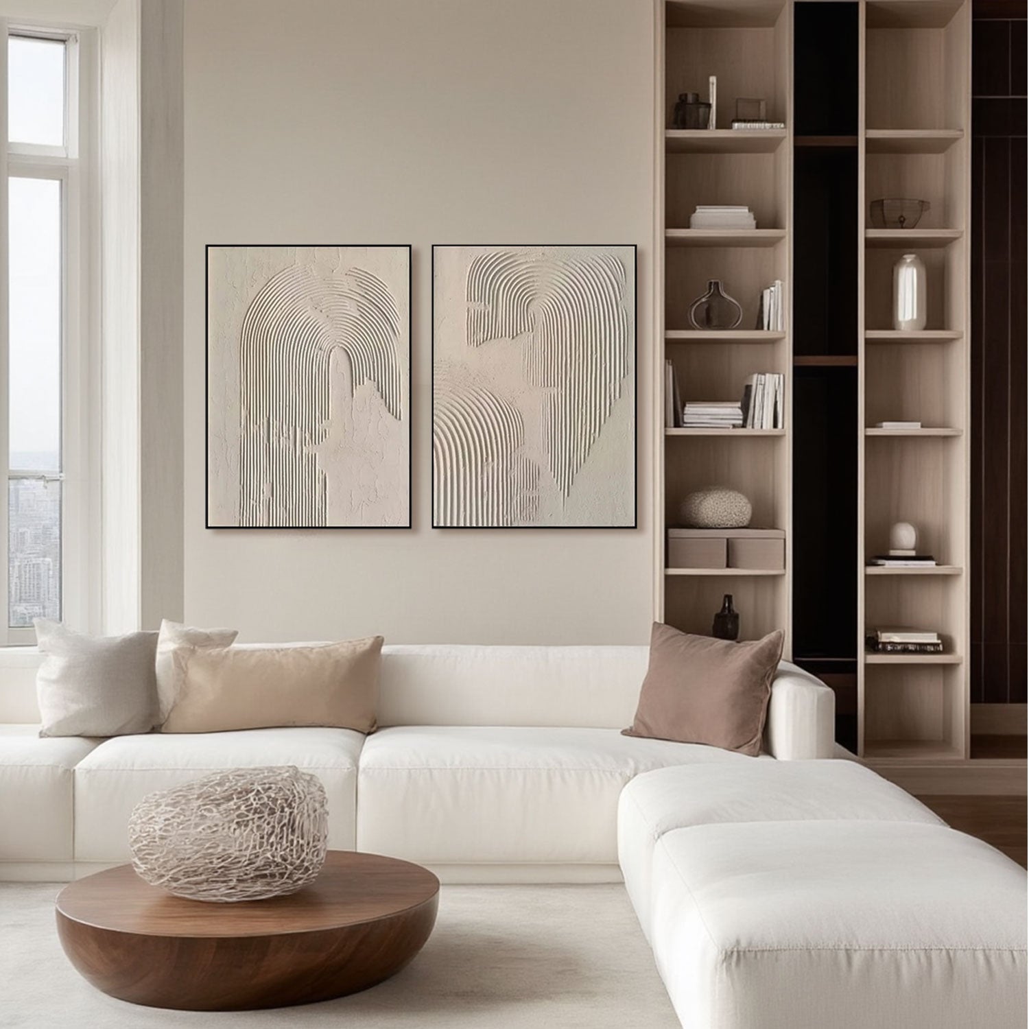 3D Textured Arch Line Wall Art Set of 2