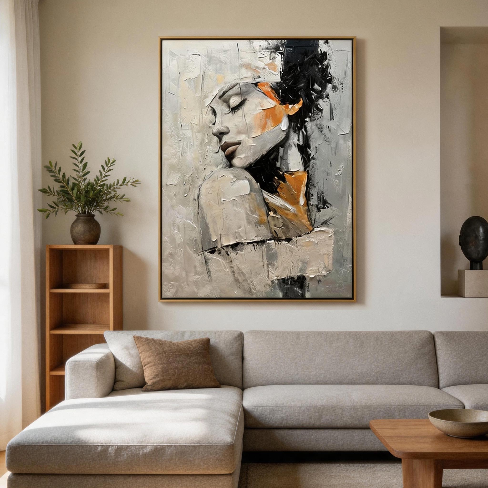 Neutral Portrait | Abstract Textured Wall Art