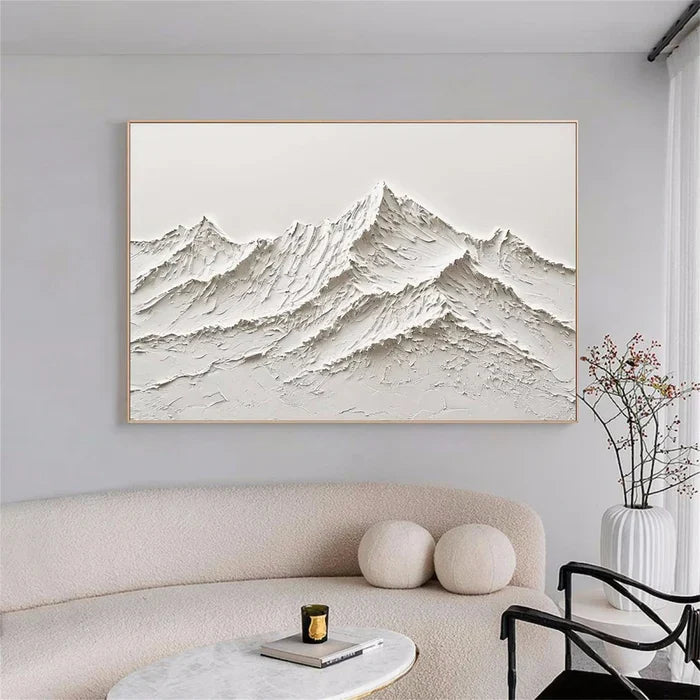 Textured White Mountain Peak Wall Art