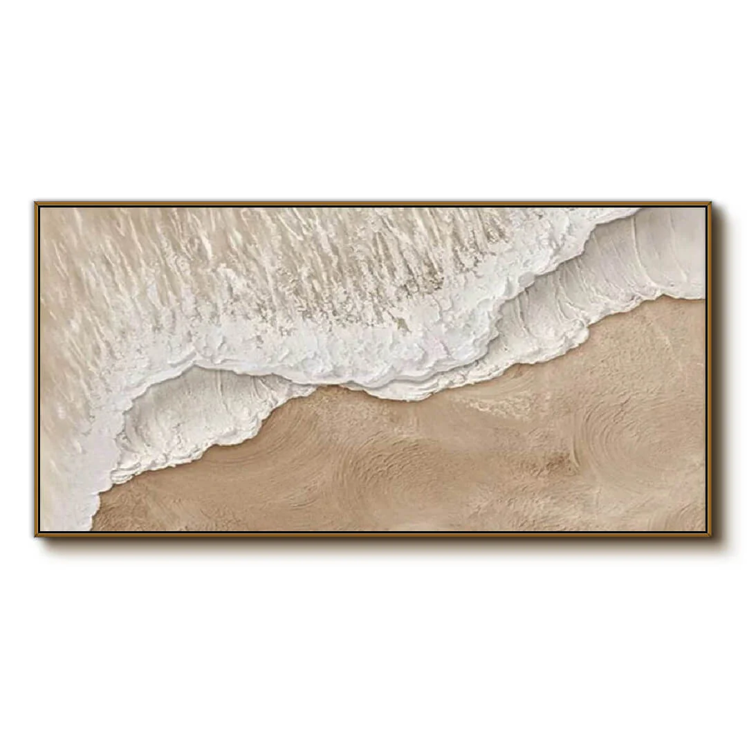 Wabi Sabi Textured Wave Canvas Art