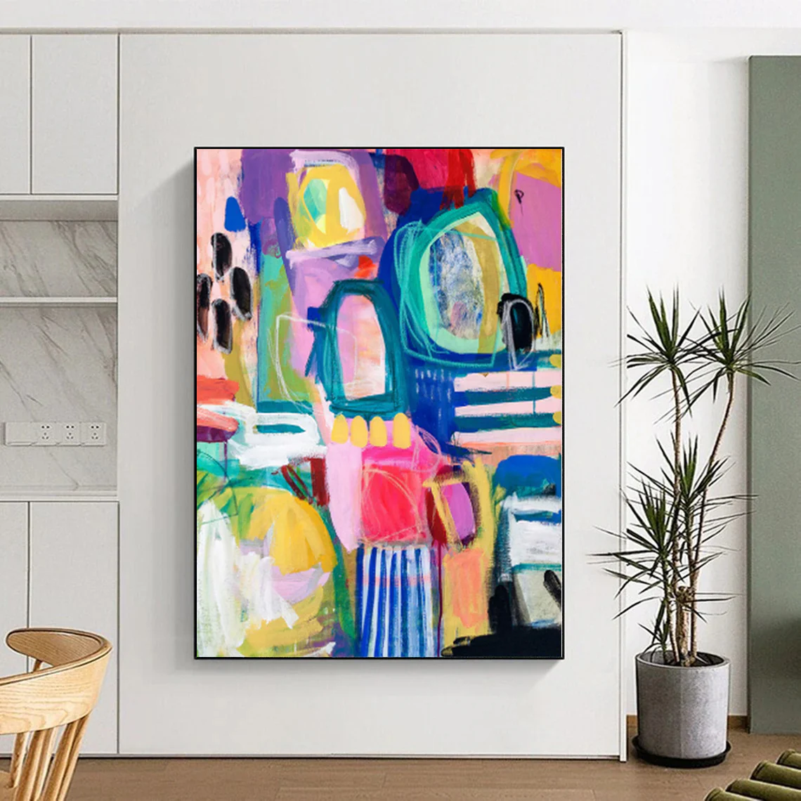 Textured Multicolor Abstract Wall Art