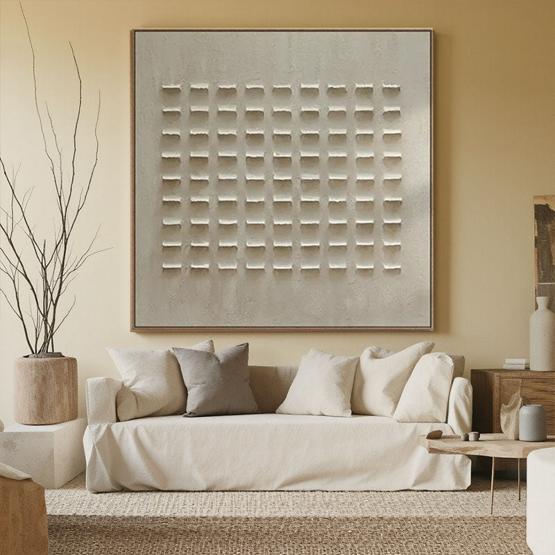 3D Textured Grid Dot Wall Art