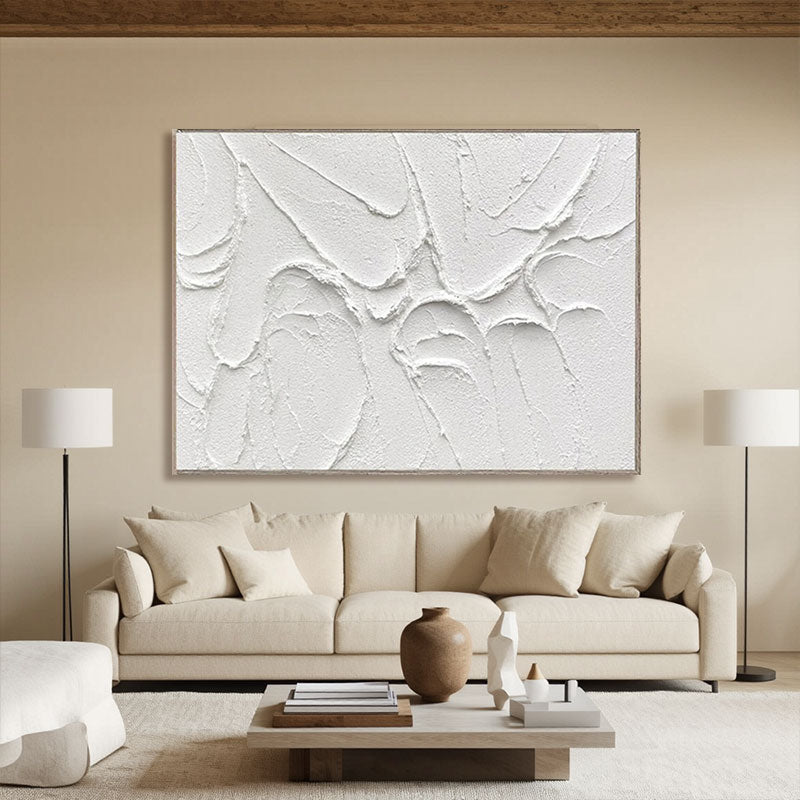 3D Textured White Branch Wall Art