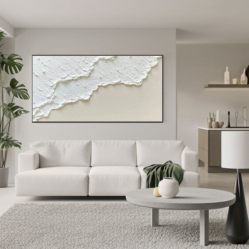 Textured White Wave Foam Wall Art