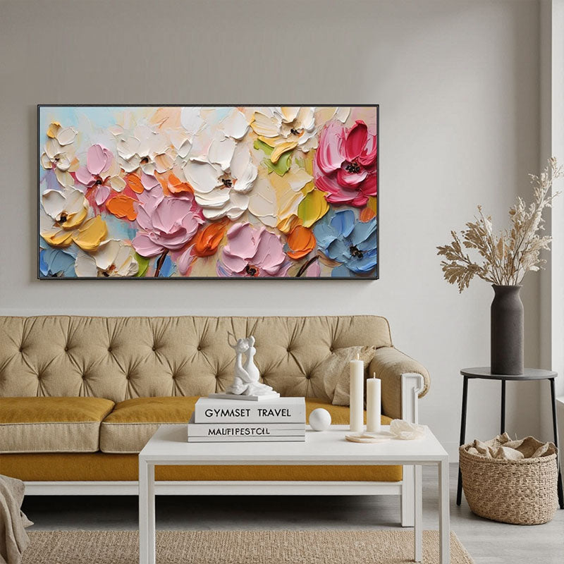 3D Textured Multicolor Floral Wall Art