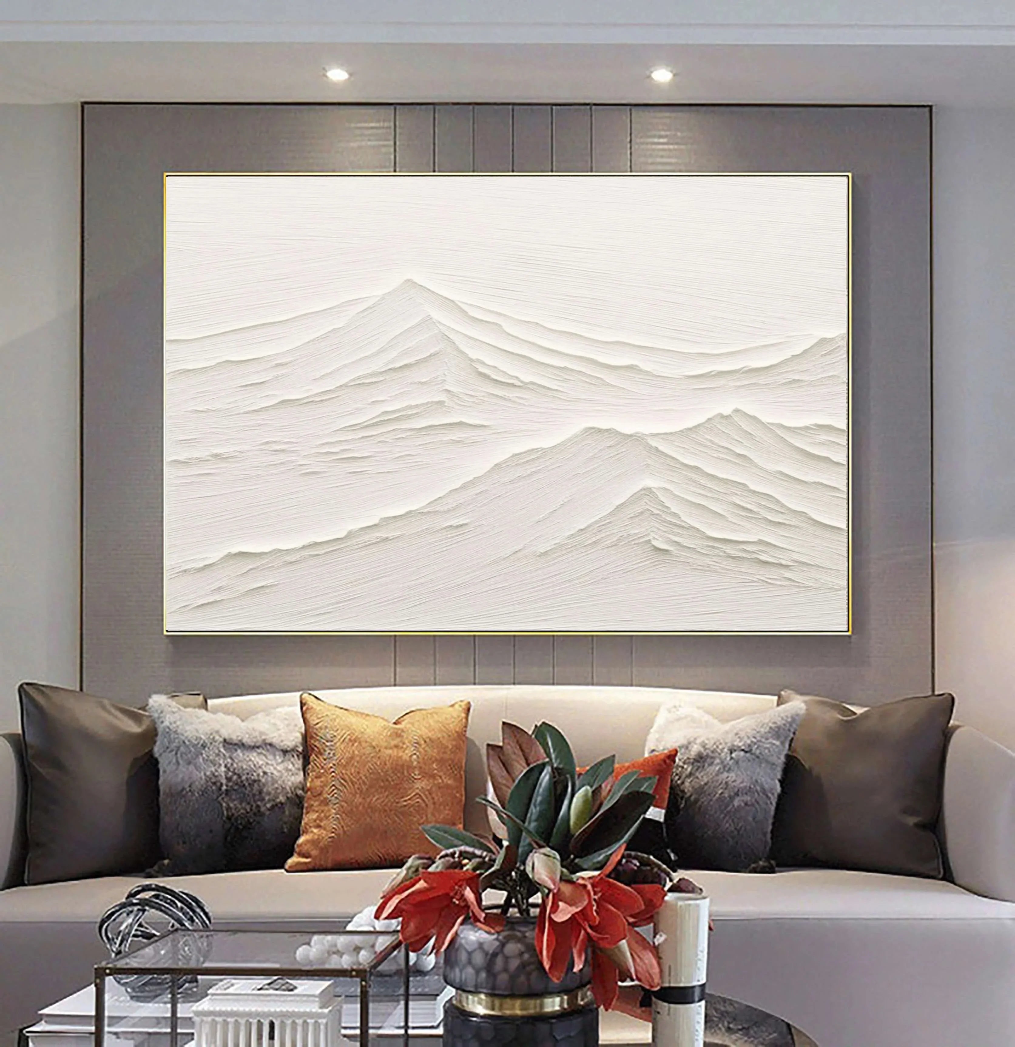 Textured White Dune Relief Art