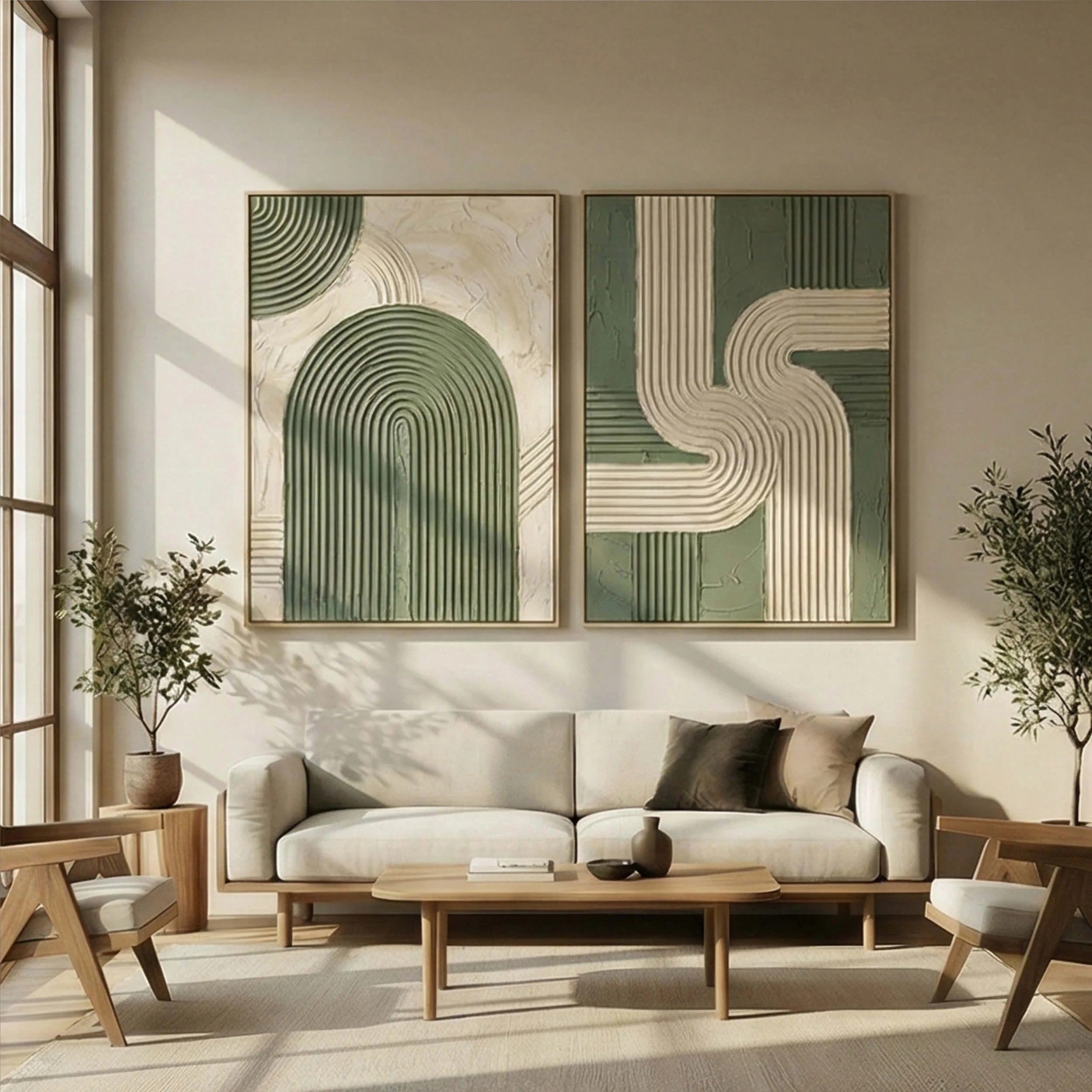 Sculptural Arch & Ribbon Wave Wall Art