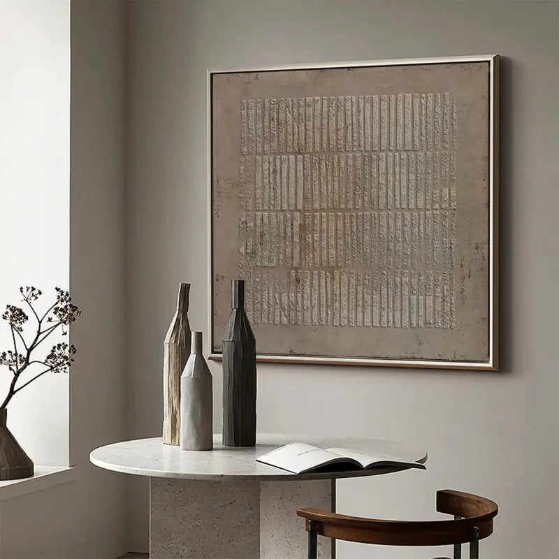 Textured Woven Grid Wall Art