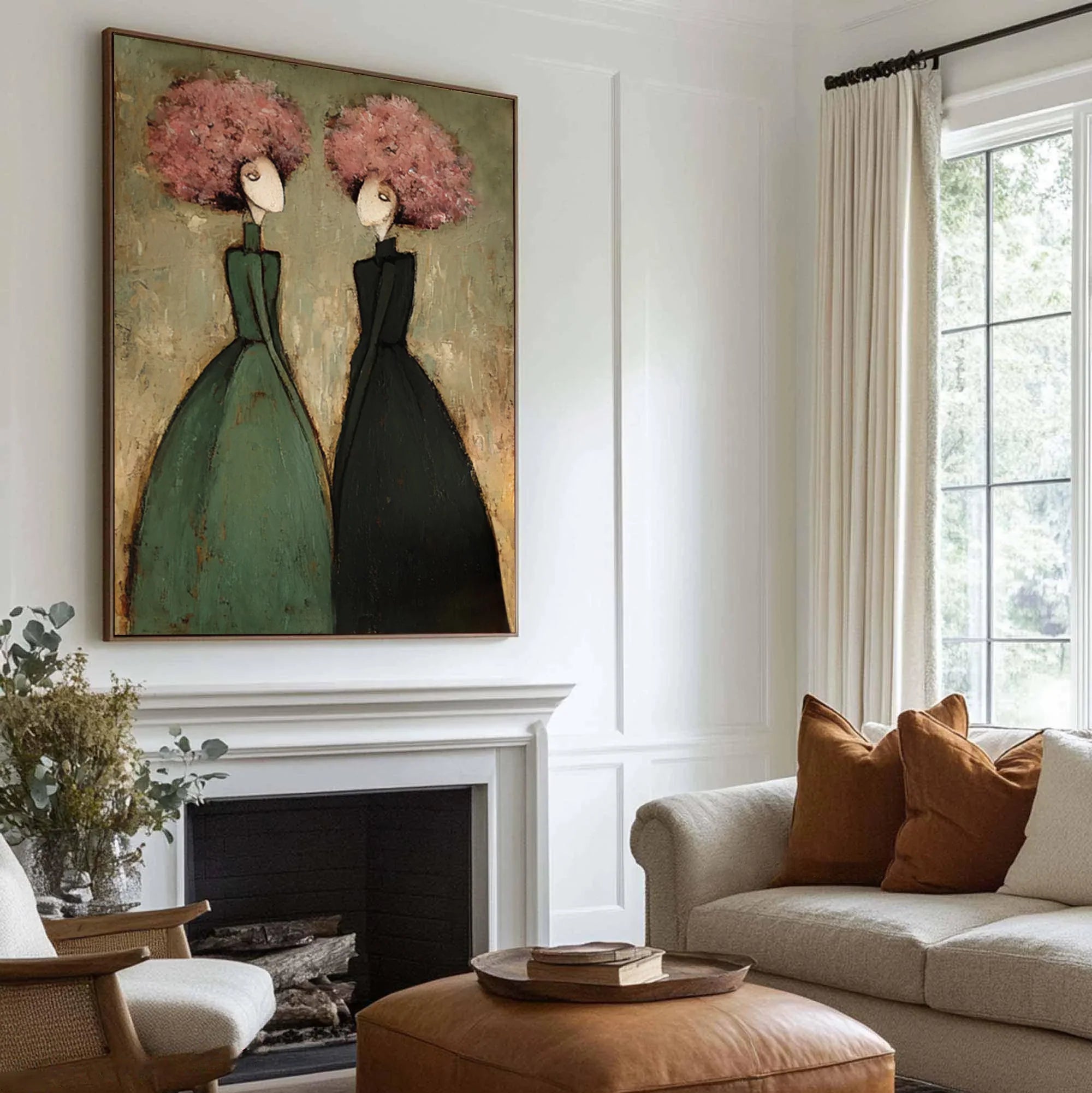 Textured Duo Figures Wall Art