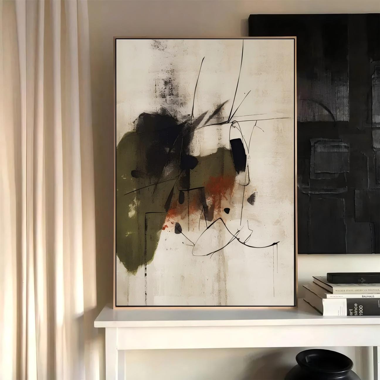 Gestural Ink Wash Abstract Wall Art