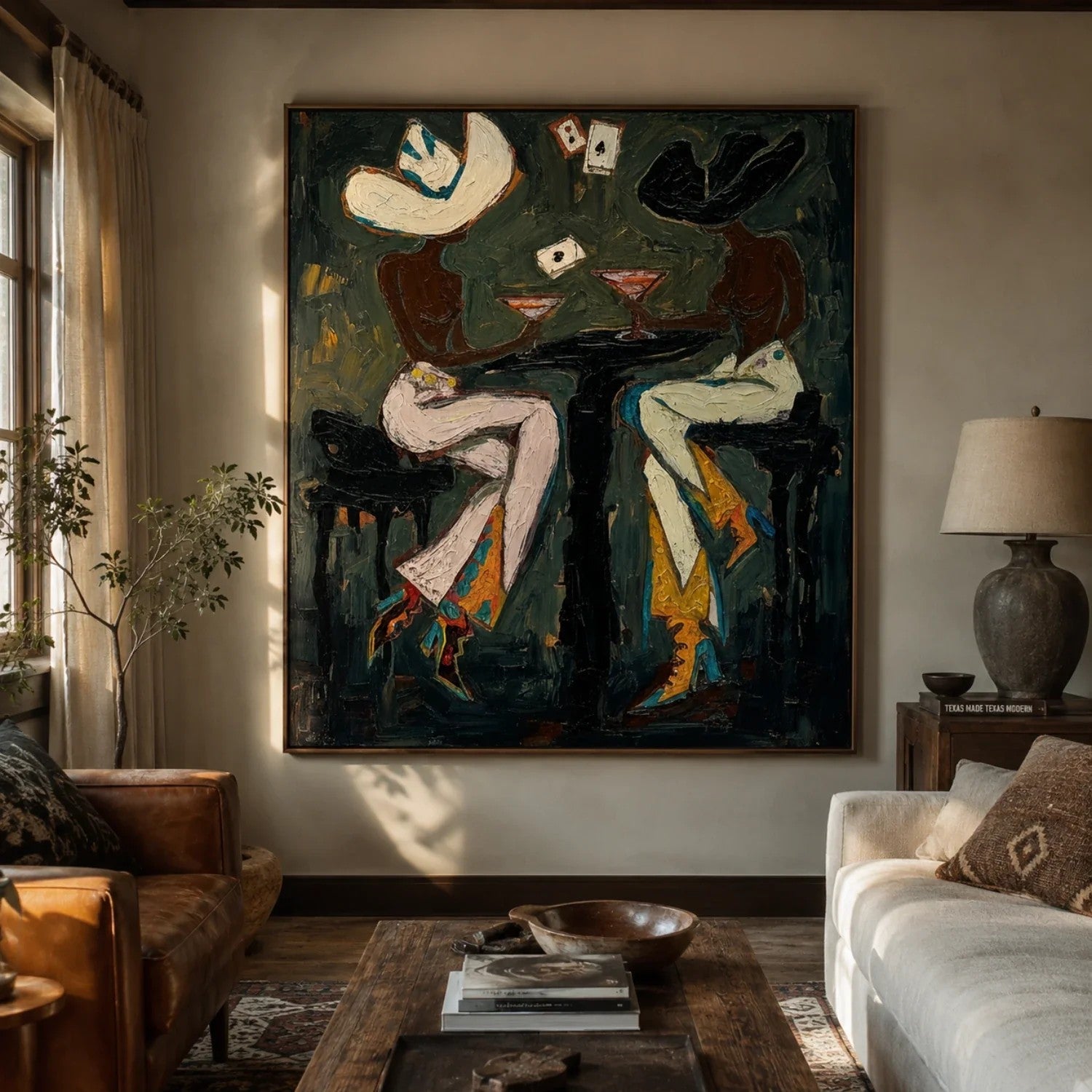 Abstract Cowboy Card Game Wall Art