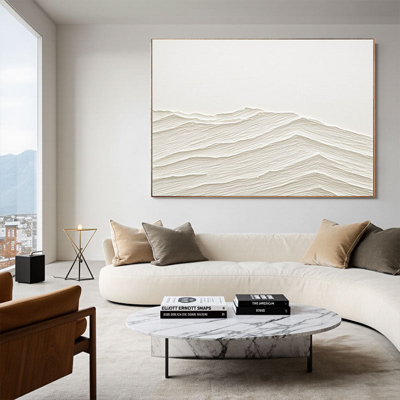 Textured Beige Rolling Hills Wall Art
