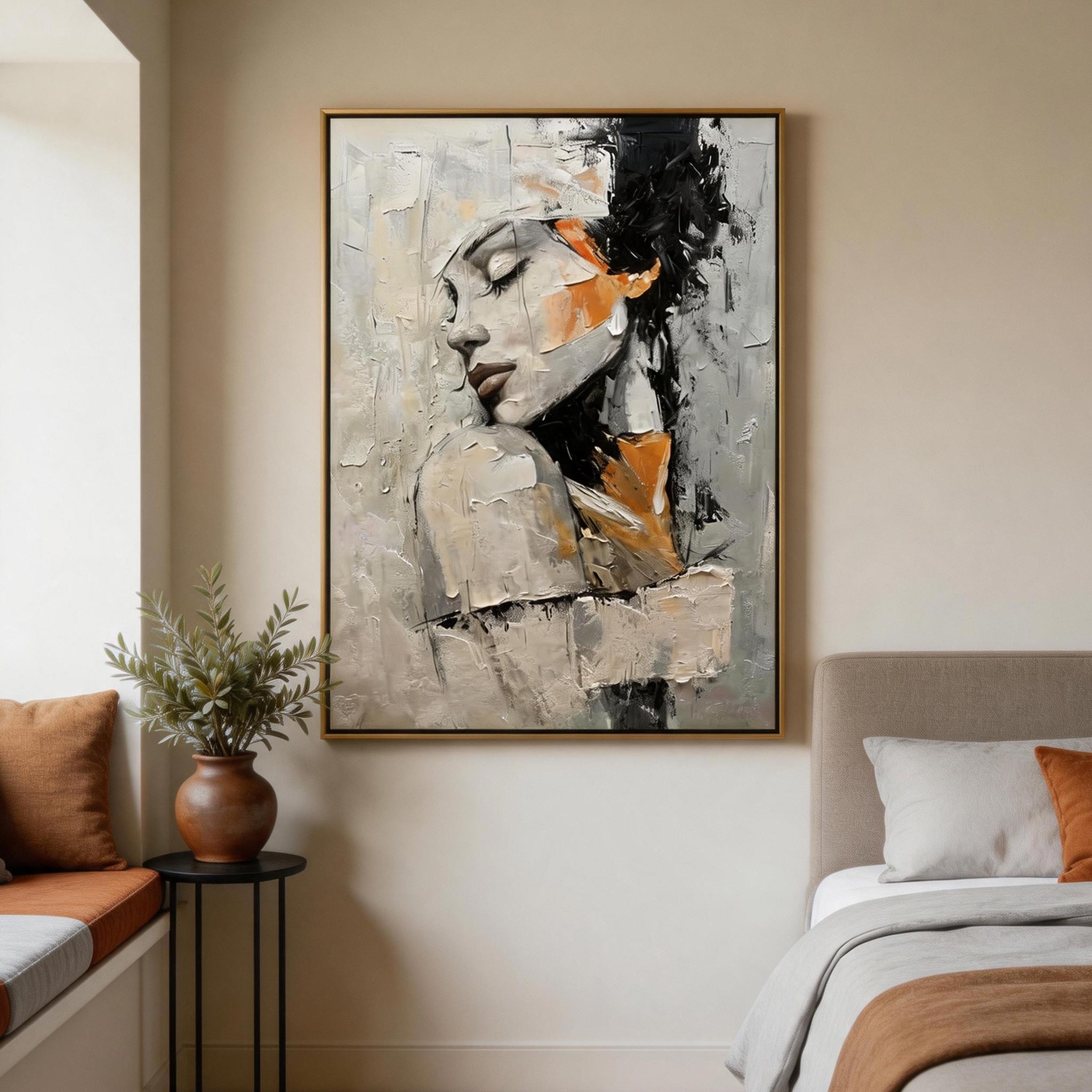 Neutral Portrait | Abstract Textured Wall Art
