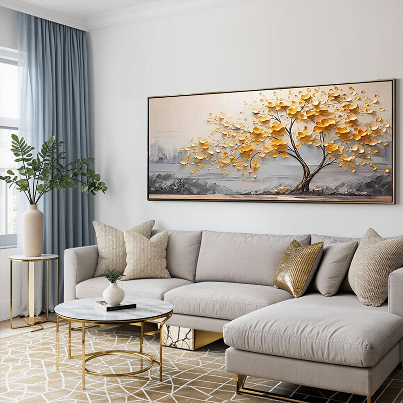 Golden Autumn Tree Canvas Wall Art