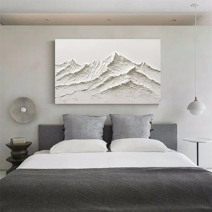 Textured White Mountain Peak Wall Art