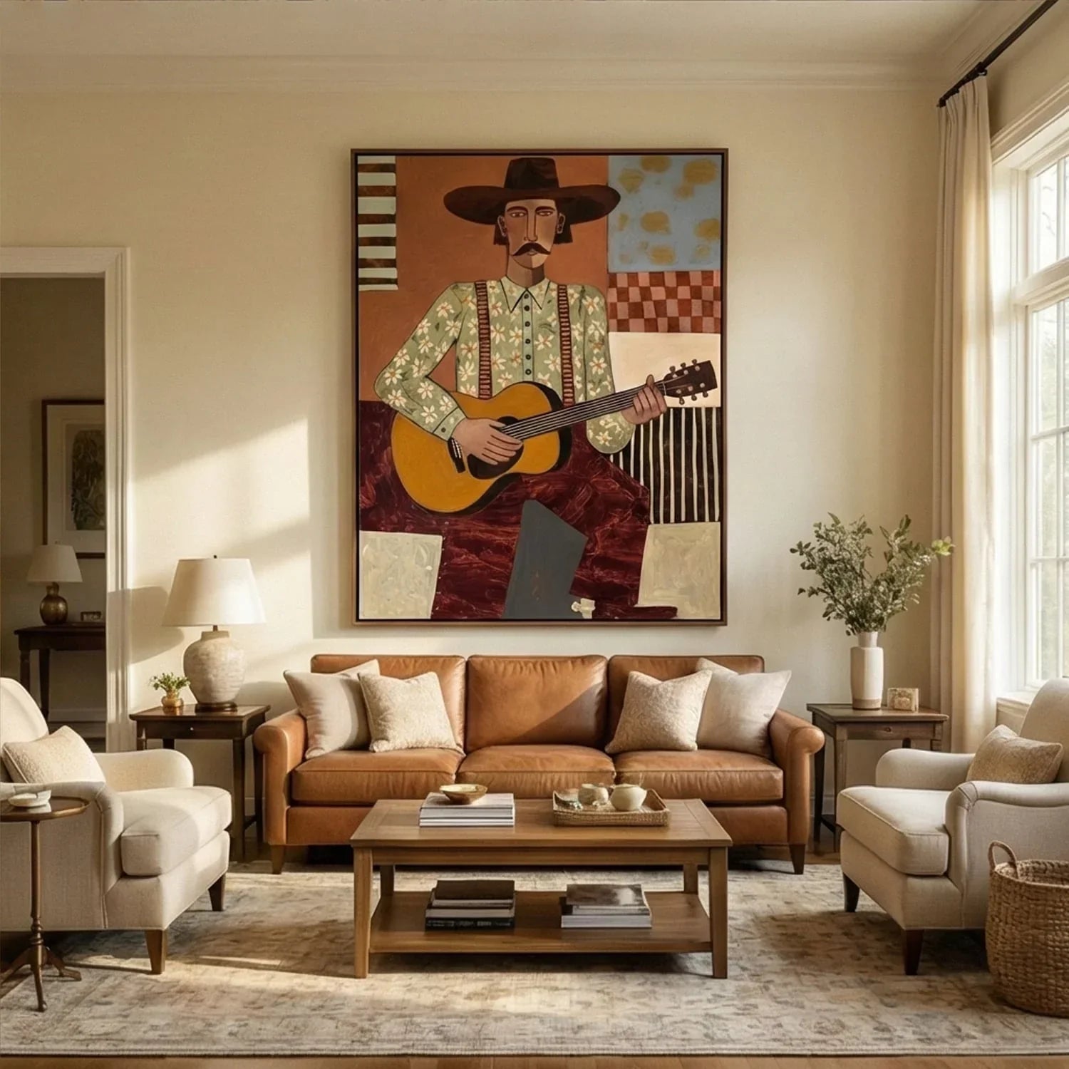Vintage Americana Art | Desert Serenade Hand-Painted Canvas Wall Art