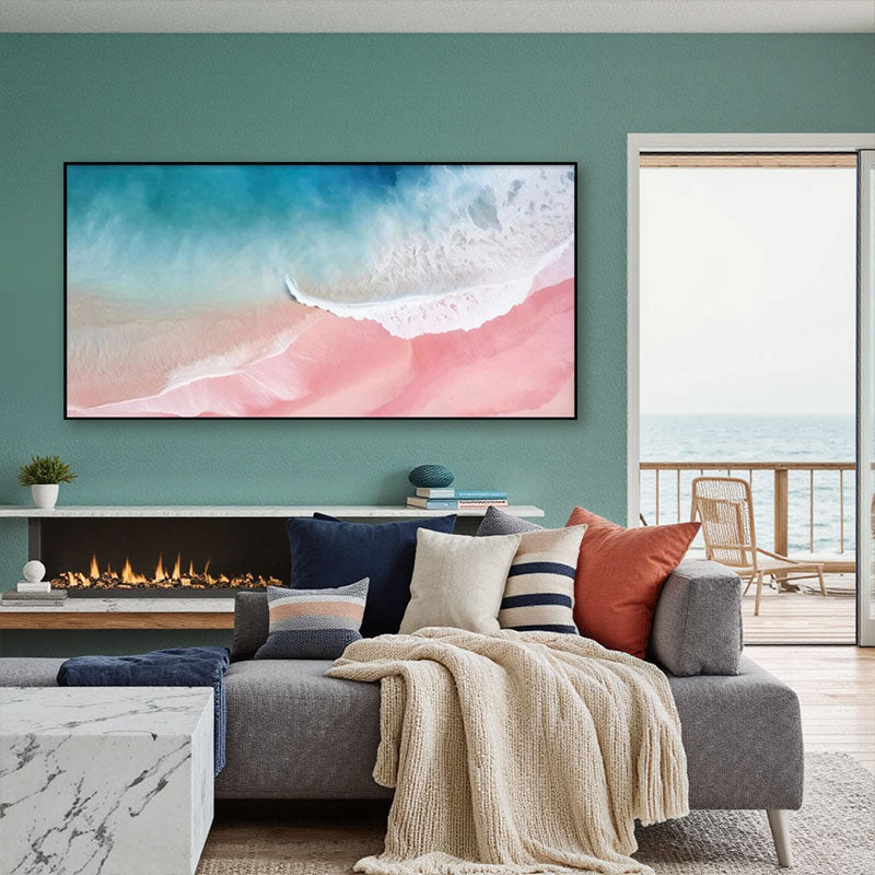 Aerial Pink Beach Wall Art