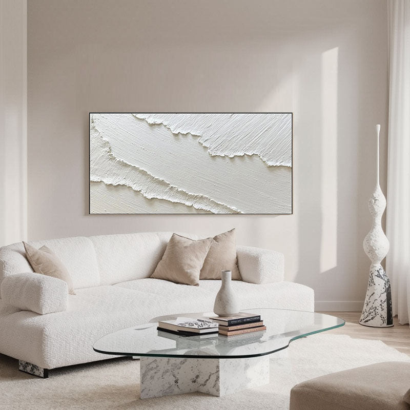 Textured White Ridge Wall Art