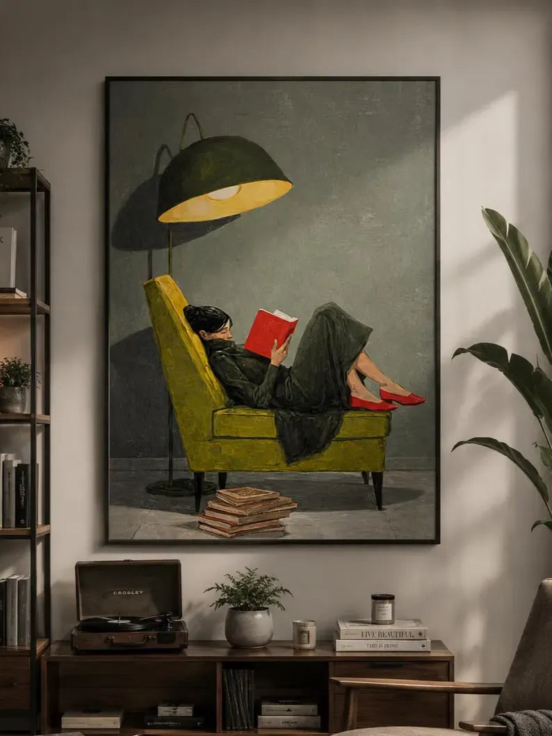Impasto Lounging Reader Wall Art