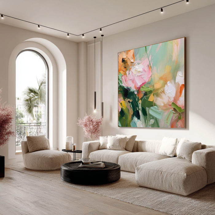 Summer Impression - Modern Impasto Abstract Floral Oil Painting