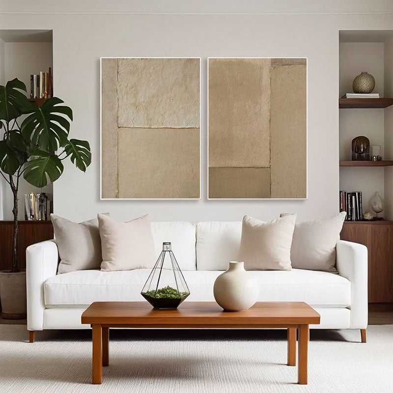 Textured Geometric Block Wall Art Set of 2