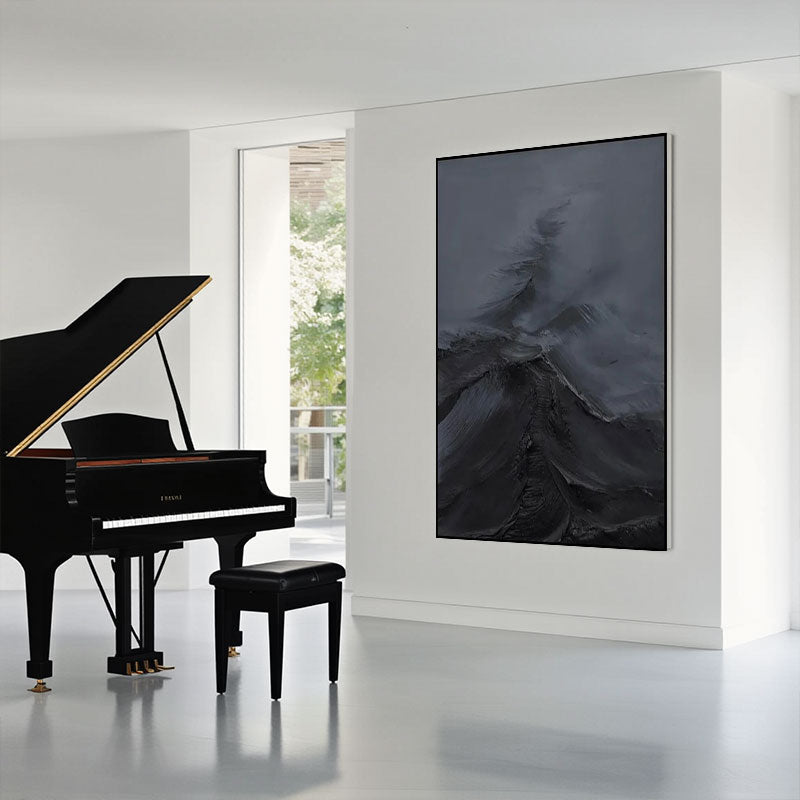 3D Textured Grey Swirl Wall Art
