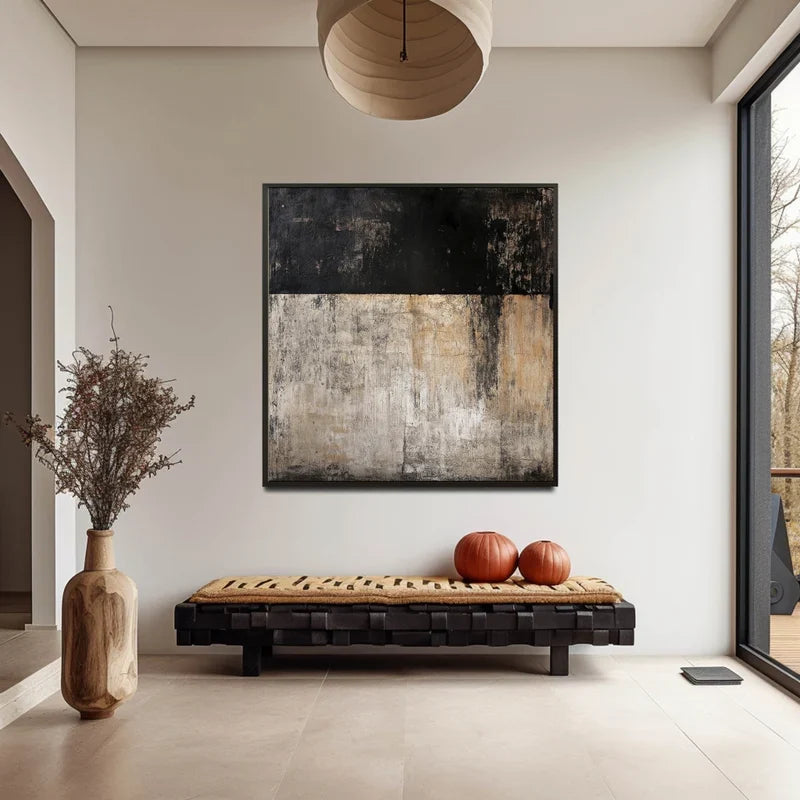 Plaster Textured Horizon Block Wall Art