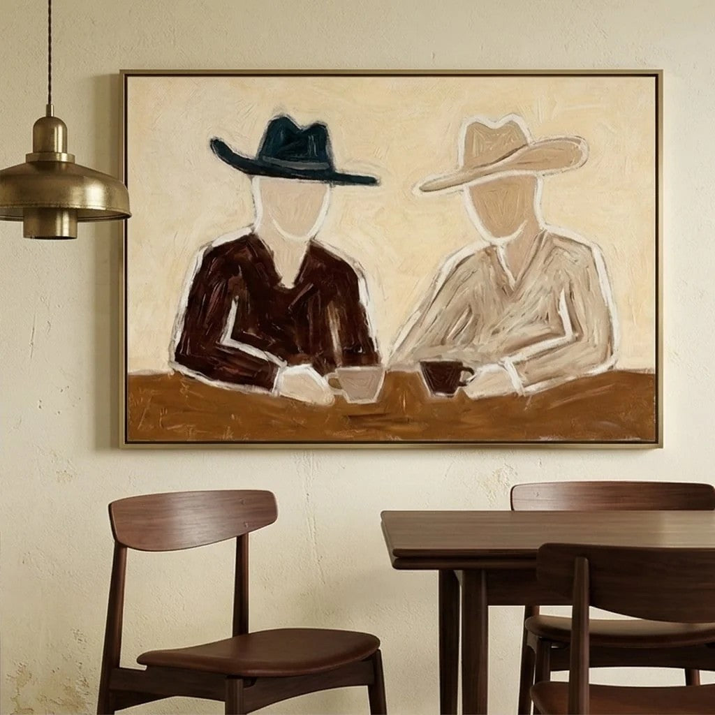 Faceless Cowboy Duo Wall Art