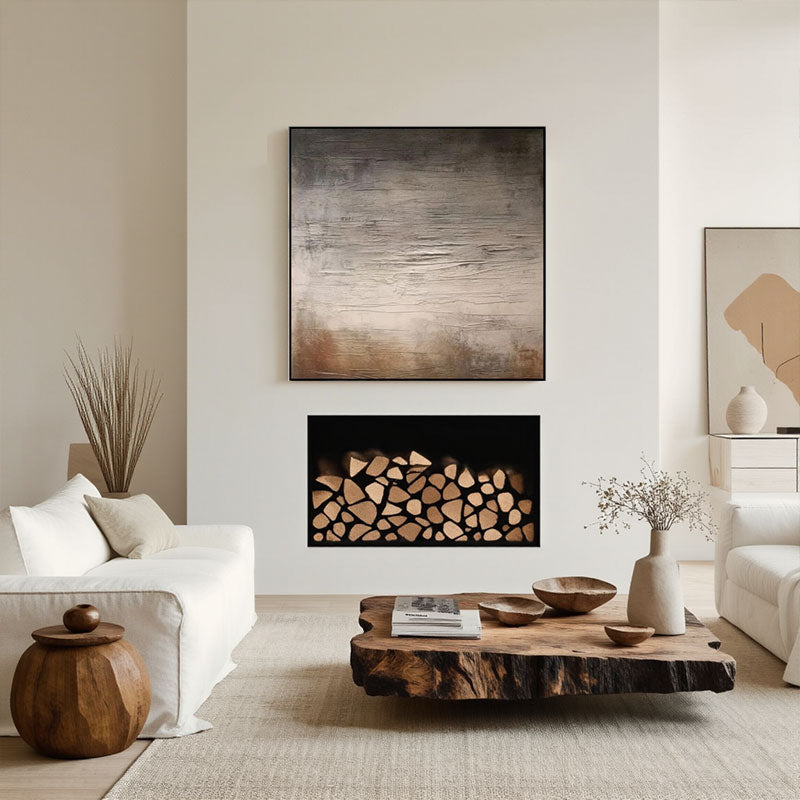 Textured Grey to Brown Gradient Wall Art