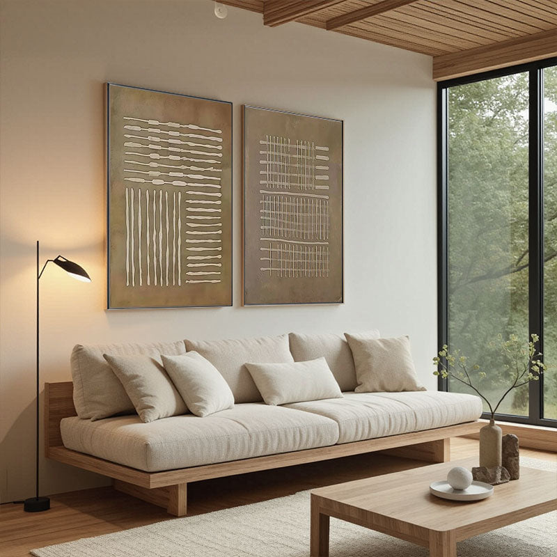 Textured Abstract Symbol Wall Art Set of 2