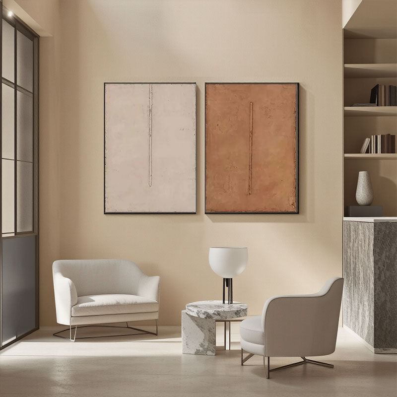 Textured Minimalist Line Wall Art Set of 2