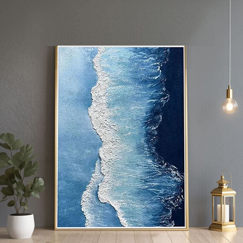 Textured Blue Wave Wall Art
