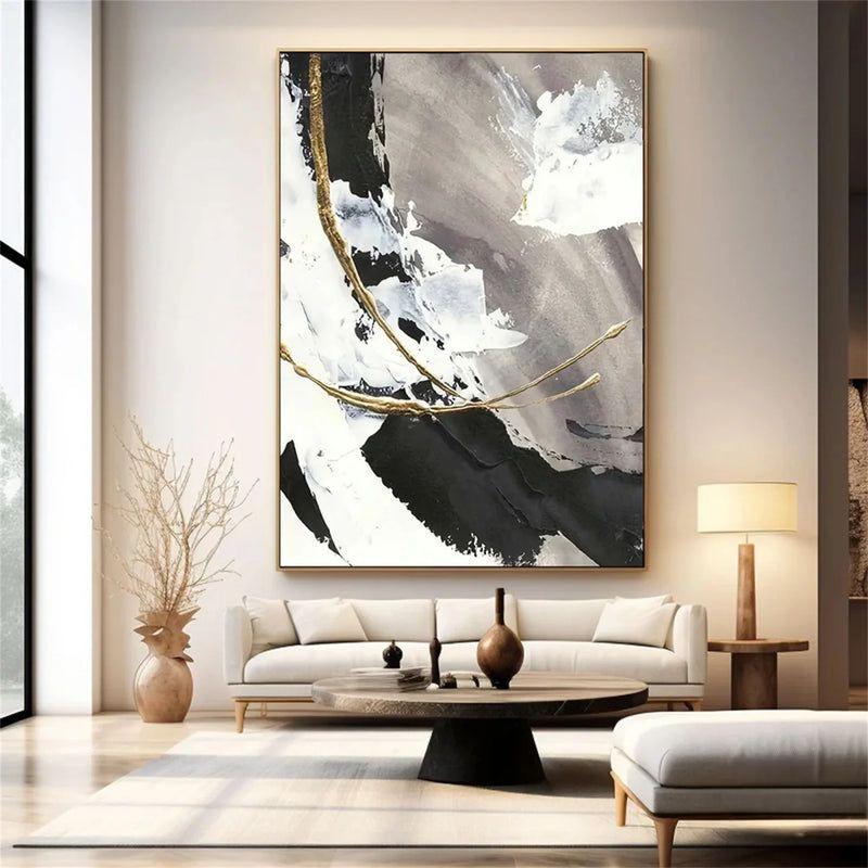 Textured Gold Drip Abstract Art