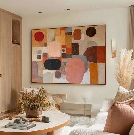 Organic Forms - Hand Painted Organic Geometric Abstract Wall Art