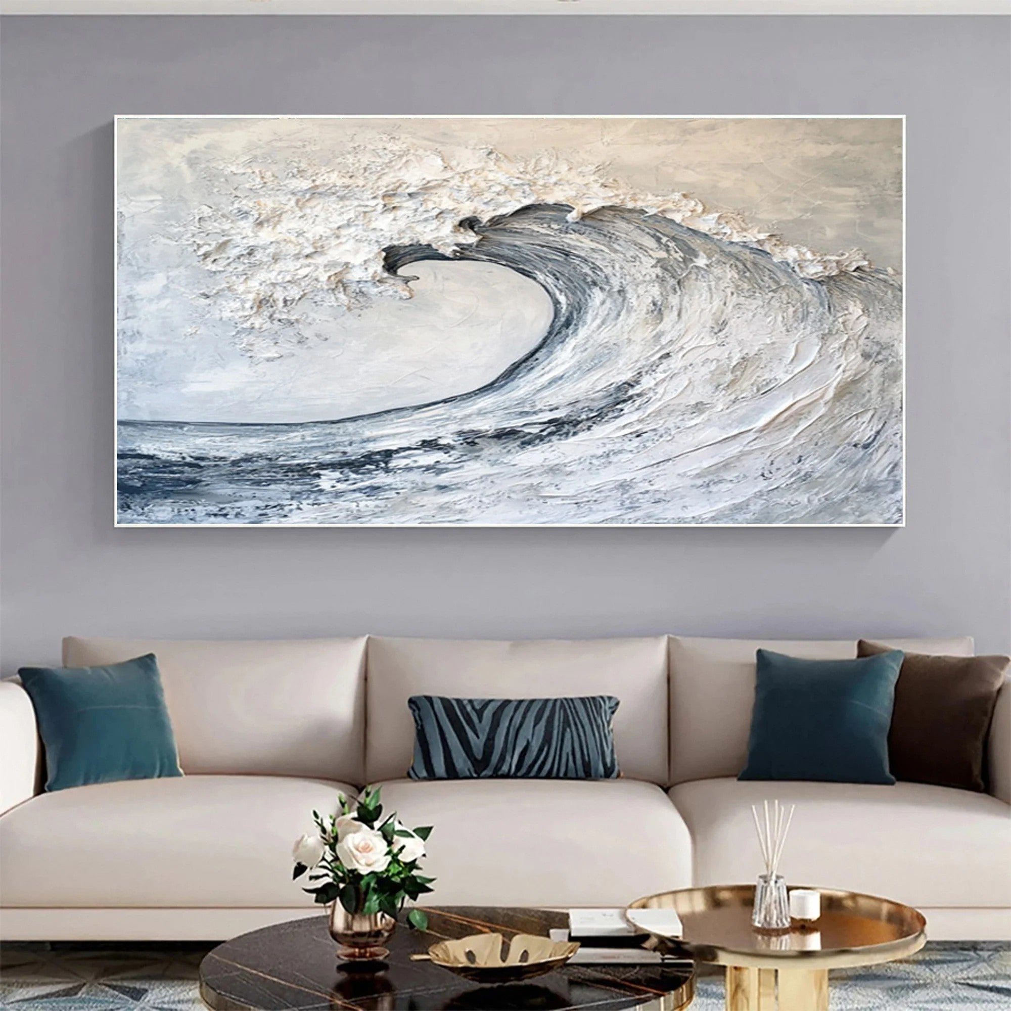 Textured Sea Wave Wall Art