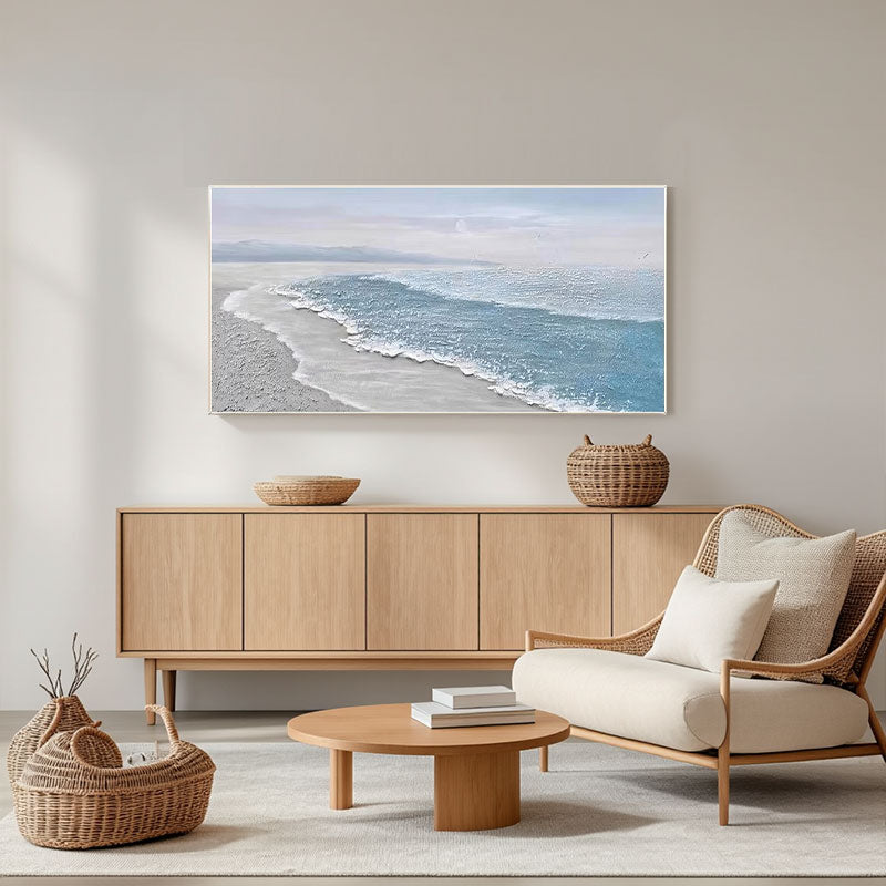 Serene Beach Wave Canvas Wall Art