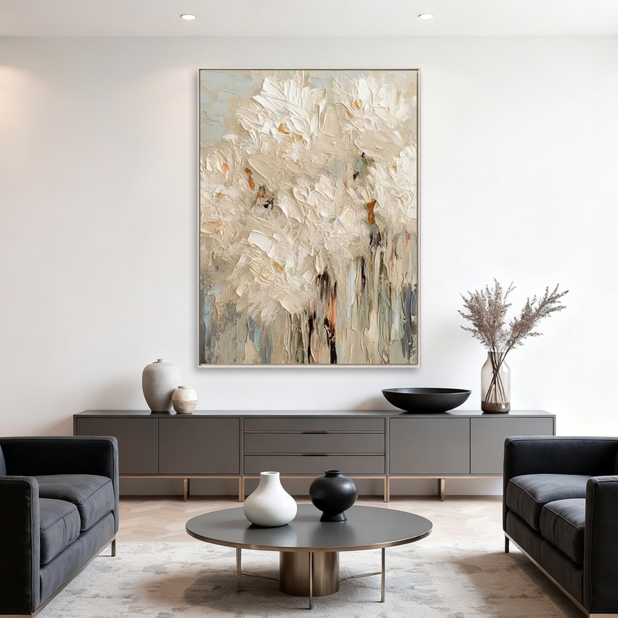 Textured Floral Abstract Wall Art
