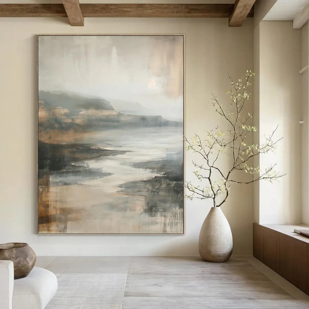Misty Coastal Landscape Wall Art