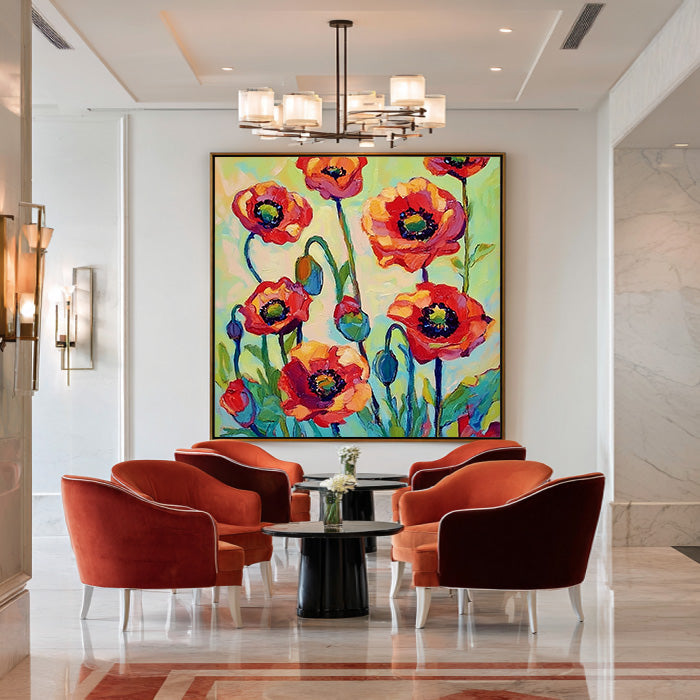 The Sweet Rebel - High Saturation Hand Painted Floral Texture Wall Art