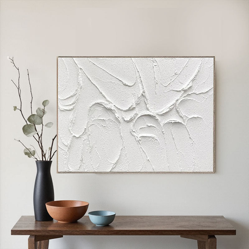 3D Textured White Branch Wall Art