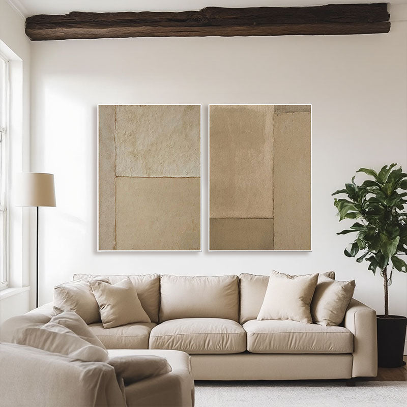 Textured Geometric Block Wall Art Set of 2