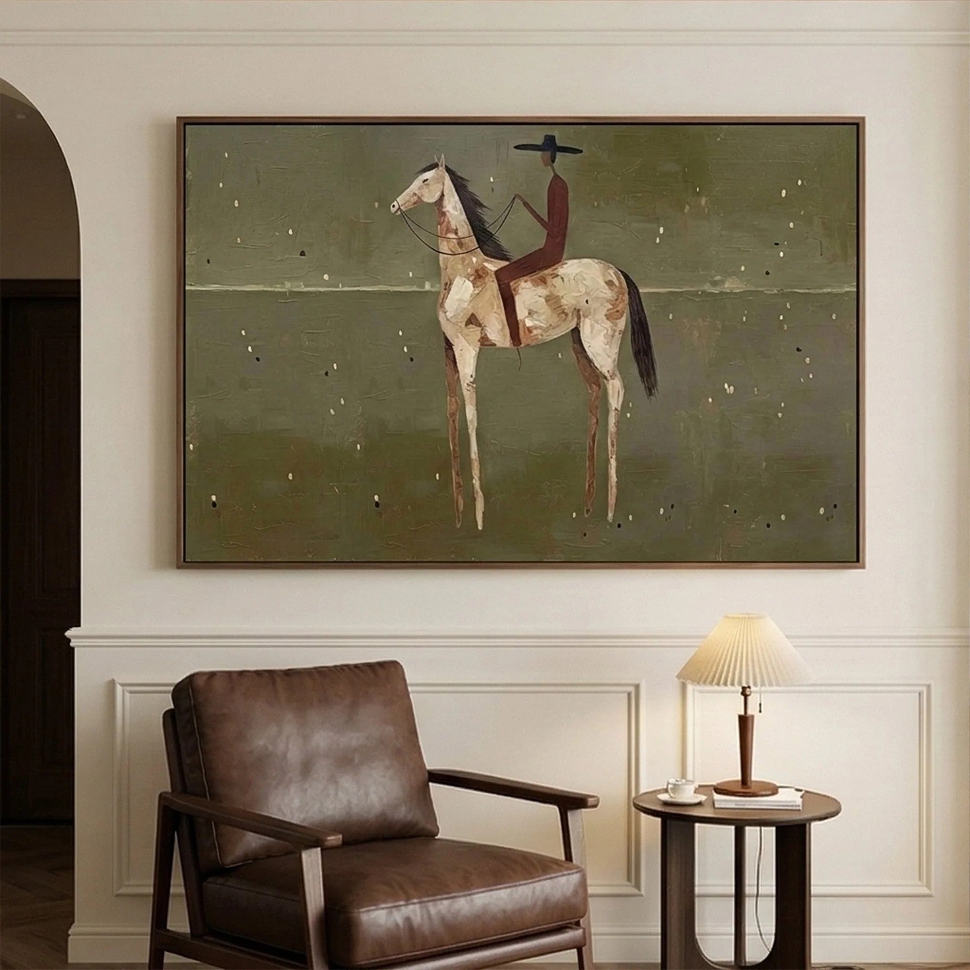 Textured Rider on Horseback Wall Art