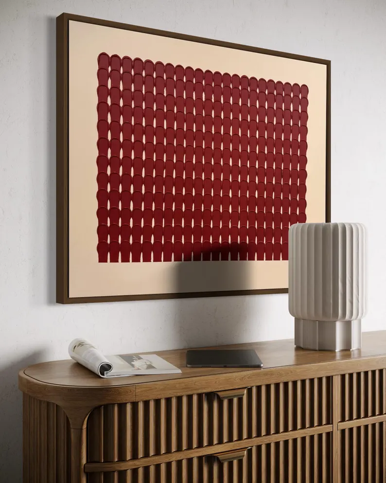 Minimalist Red Geometric Wall Art – Abstract Modern Canvas