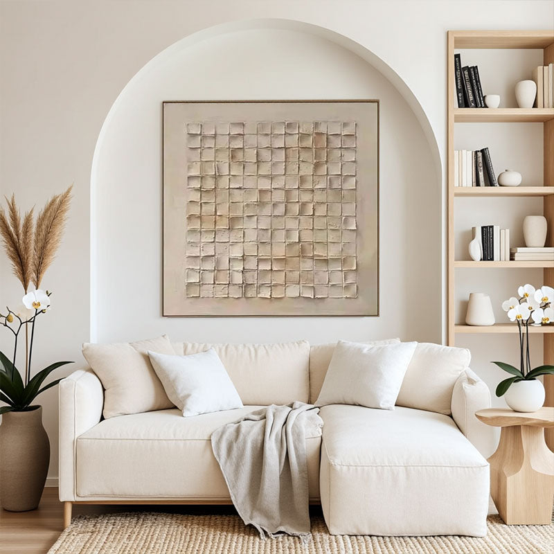 Sculptural Block Relief Textured Wall Art