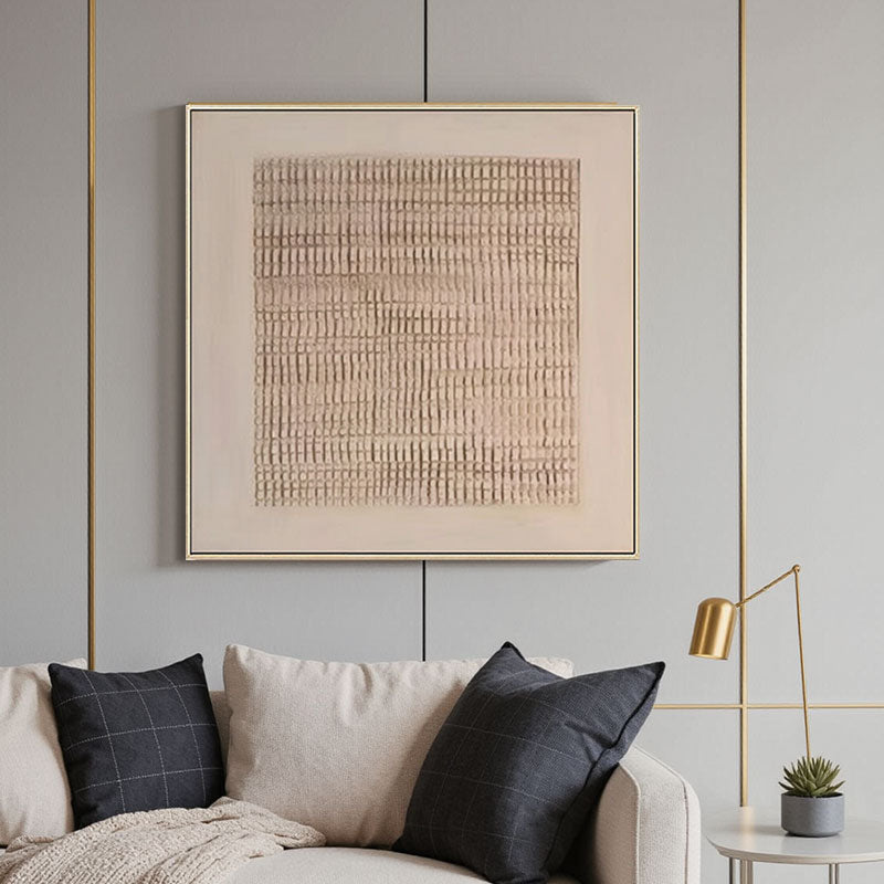 Basket Weave Texture Neutral Abstract Wall Art